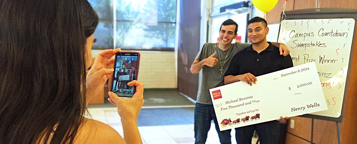 Campus Countdown sweepstakes winner ready to go back to class