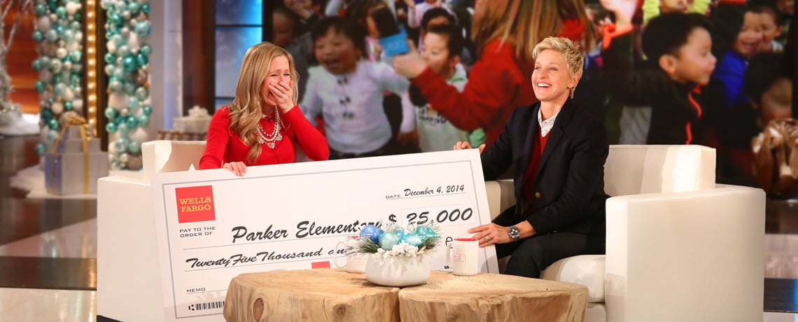 ‘The Ellen DeGeneres Show’ and Wells Fargo spread holiday cheer to teacher