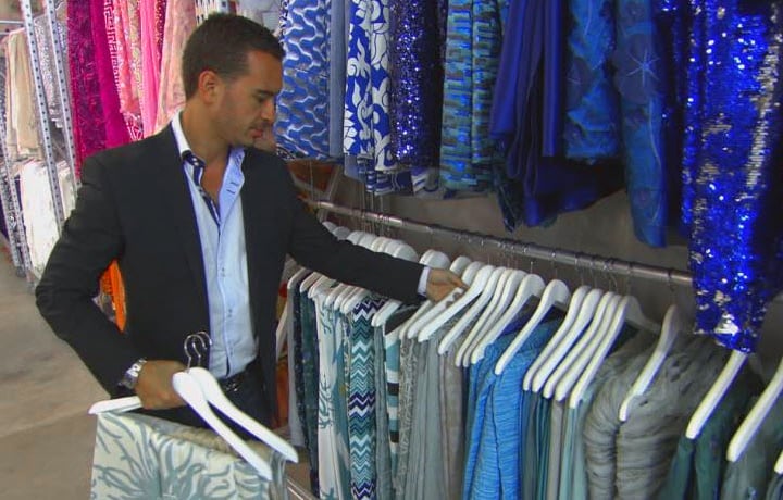Small business owner Pablo Oliveira provides couture linens for parties and events
