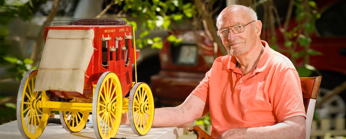 Stroke doesn’t stop Missouri man from building a model stagecoach