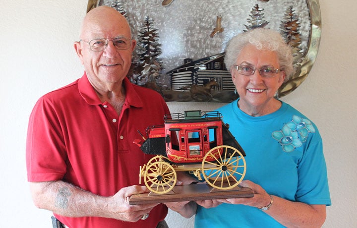 Surprise! Stagecoach gift rolls into anniversary celebration